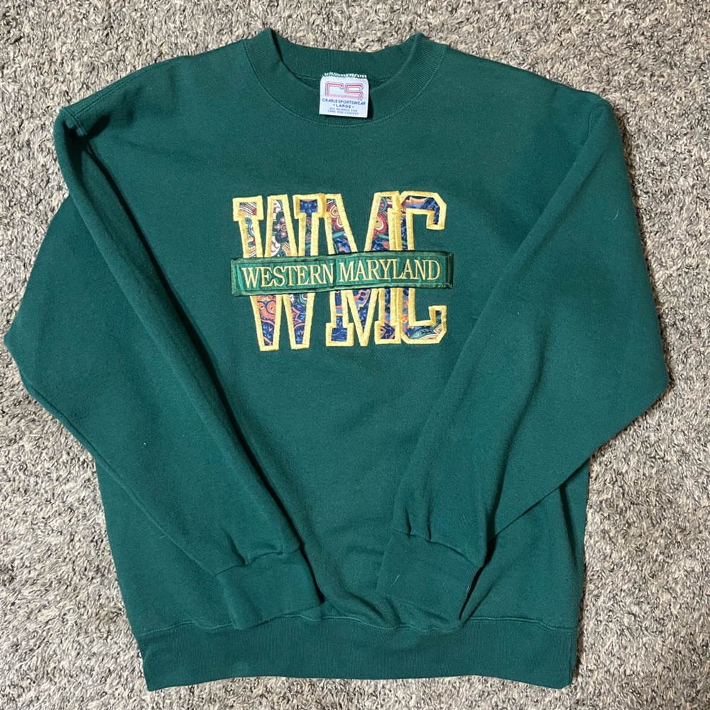 Western Maryland Women's Green Crew Neck Sweater